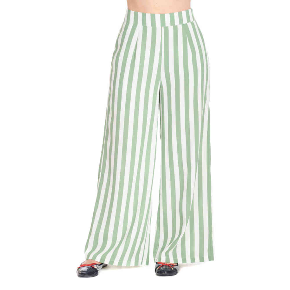 Banned - Sally Stripe Weite Hose - GrÃ¼n